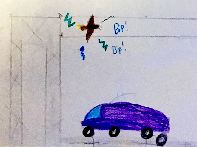 Dibujo de uno de los niños que asistió a la actividad sobre el águila de Bonelli de "GREFA en las aulas".